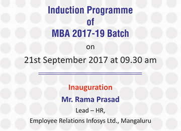 Induction Programme of MBA 2017-19 Batch
