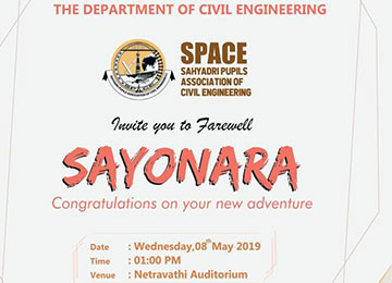 Department of Civil Engineering in association with SPACE bids farewell to final year students 