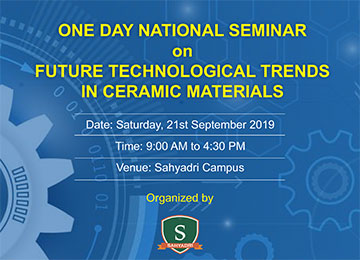 One-Day National Seminar on “Future Technological Trends in Ceramic Materials”
