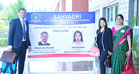 A COUPLE ADORNING TOP PROFILE IN UAE INTERACT WITH THE MBA'S - Sahyadri College of Engineering & Management