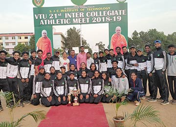 Sahyadri Athletic Team at the 21st VTU Inter-Collegiate Athletics Meet in SJCIT, Chikkaballapura