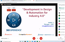 Dept. of Mechanical Engineering organized a Webinar on “Development in Design and Automation for Industry 4.0”