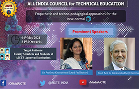 MBA Faculty members attend Webinar on “Empathetic and Techno-Pedagogical Approaches for the new normal” organized by AICTE