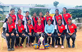 Sahyadri Volleyball Teams: Girls Emerge as Champions and Boys as Runner-Up at the VTU Volleyball Tournament