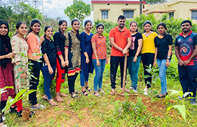 Community Initiative: Dept. of ECE in collaboration with Veera Yoddha Yadav Friends Trust (R), Ammunje, planted saplings at Shree Vinayaka Temple, Ammunje School and Sadashiva Temple